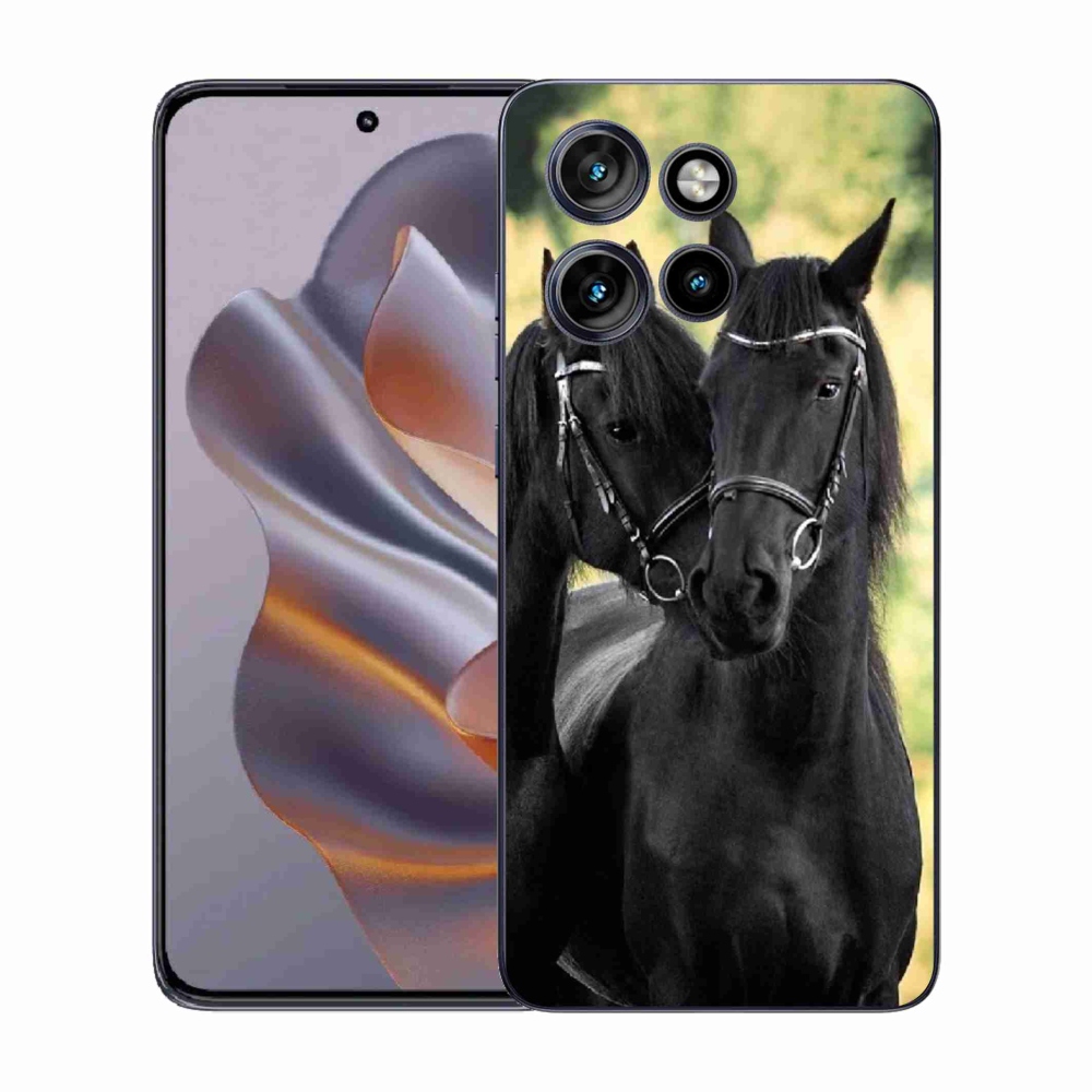 Gélový kryt mmCase na Motorola Edge 50 Neo - dva čierne kone