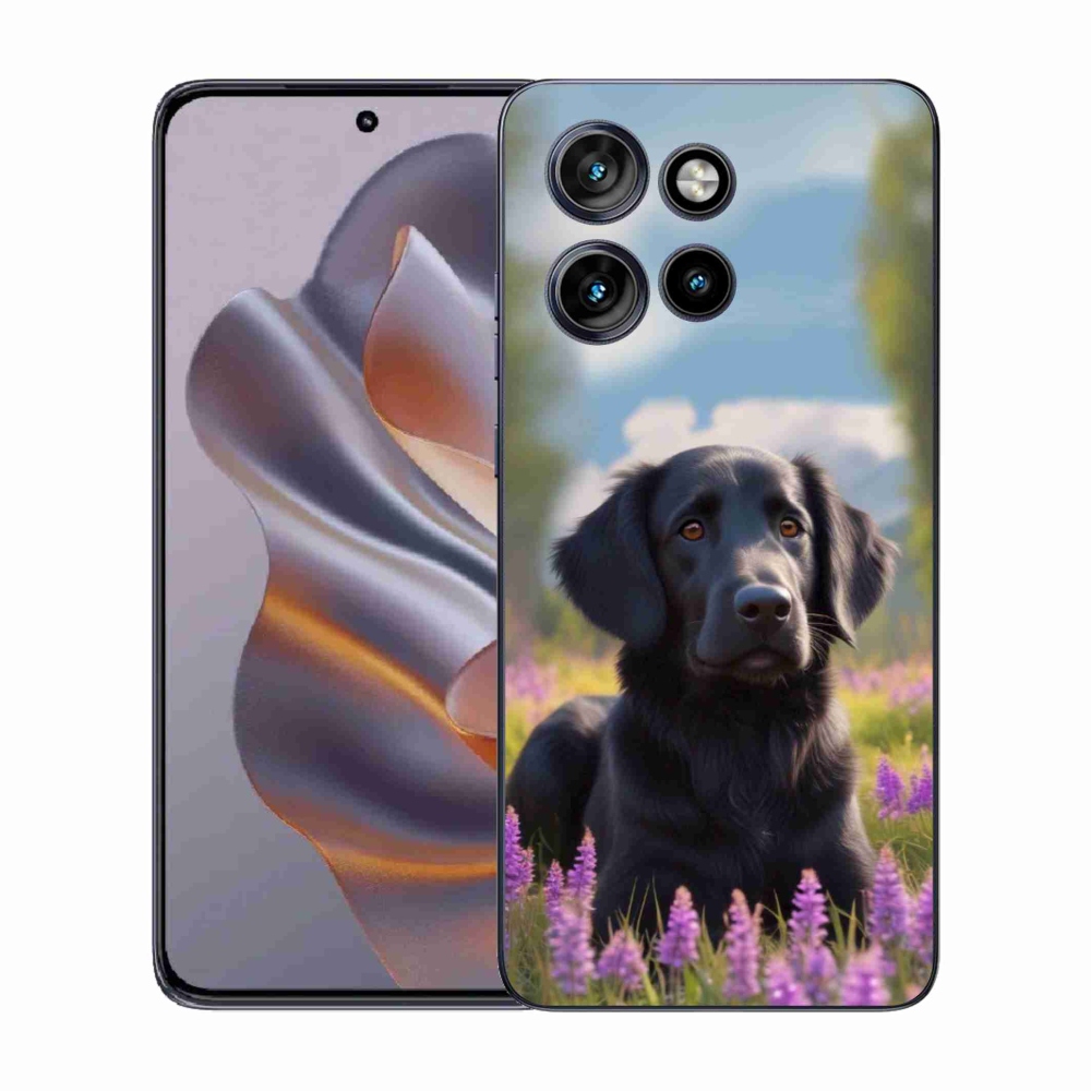Gélový kryt mmCase na Motorola Edge 50 Neo - elegantný čierny retriever