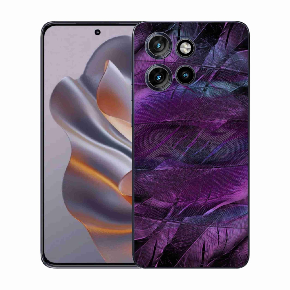 Gélový kryt mmCase na Motorola Edge 50 Neo - fialové pierka