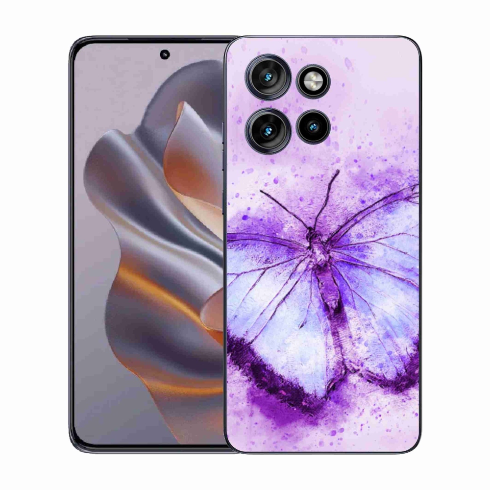 Gélový kryt mmCase na Motorola Edge 50 Neo - fialový motýľ