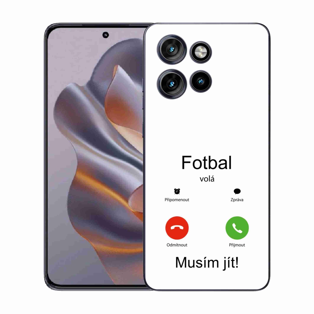 Gélový kryt mmCase na Motorola Edge 50 Neo - futbal volá biele pozadie