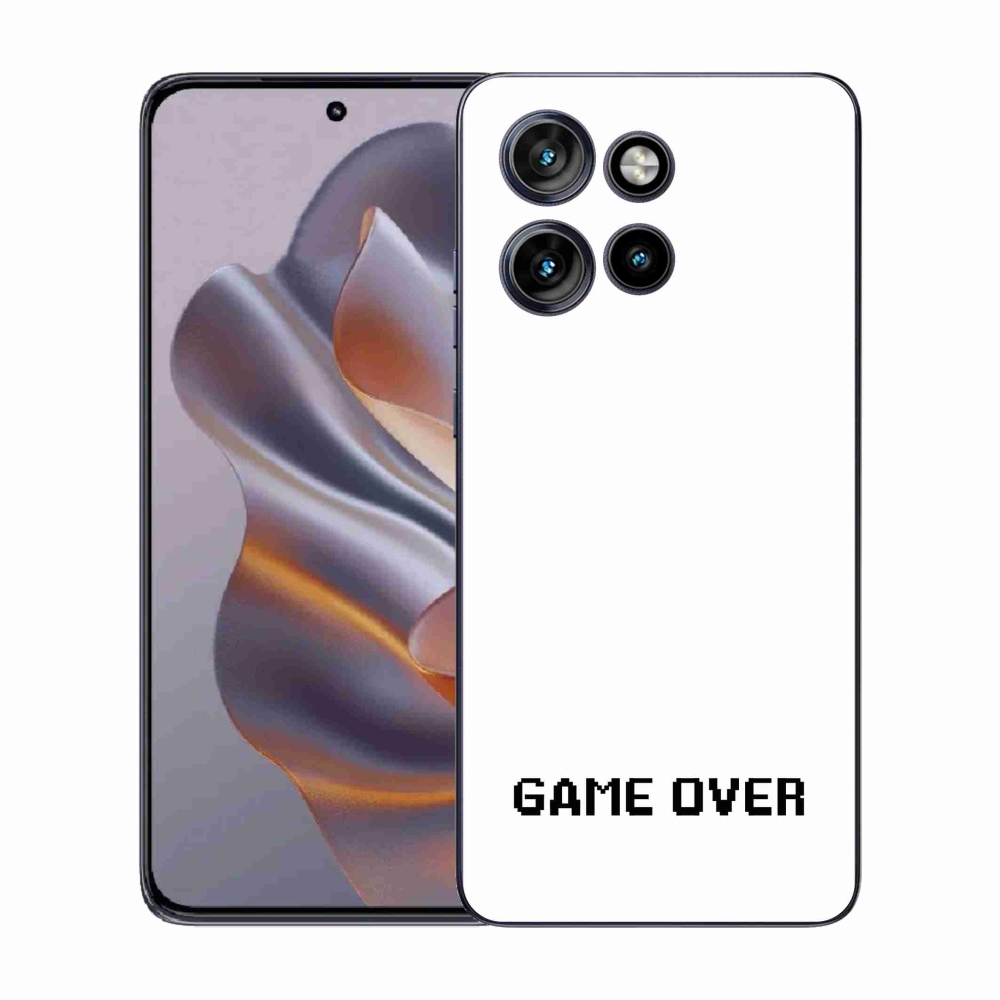 Gélový kryt mmCase na Motorola Edge 50 Neo - game over biele pozadie