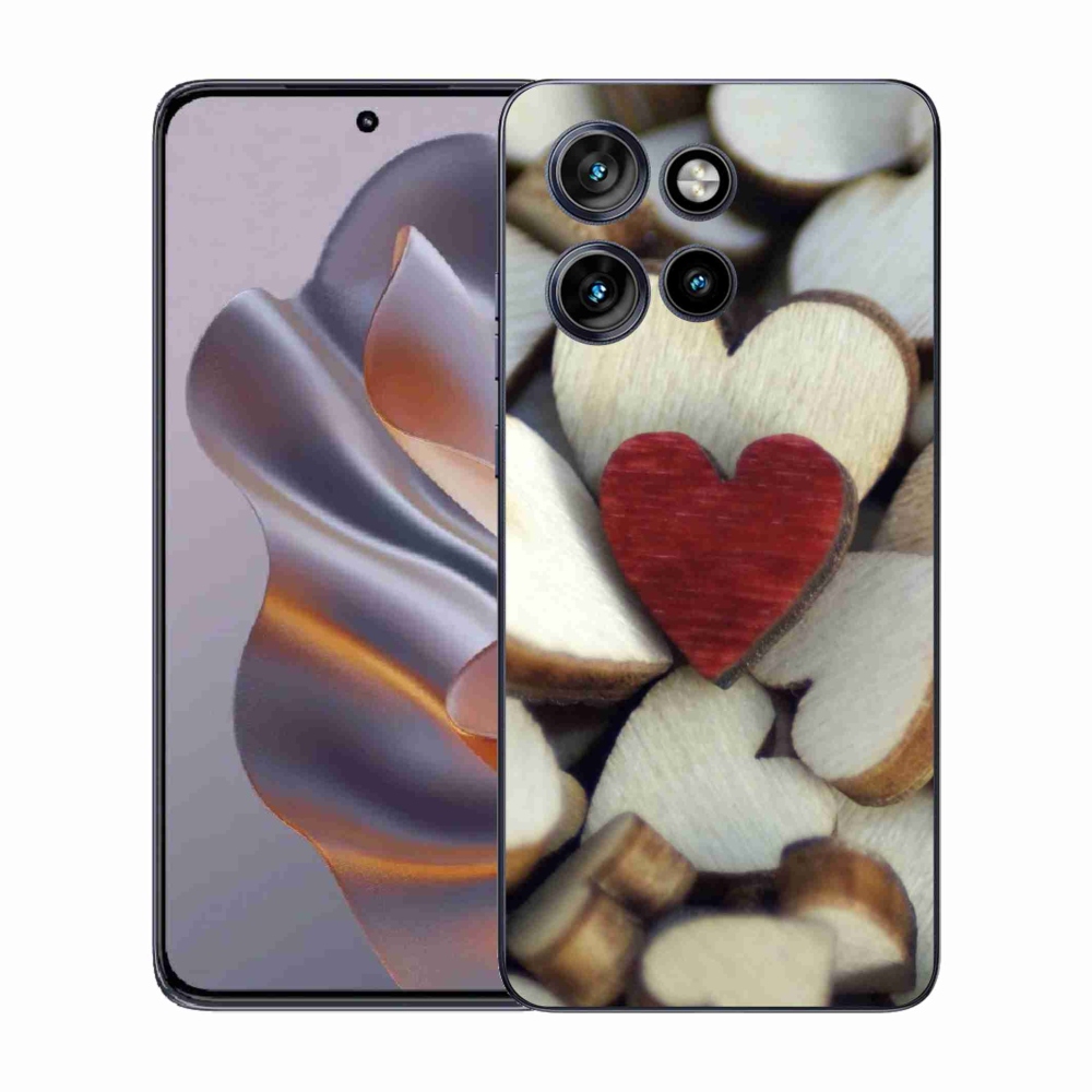 Gélový kryt mmCase na Motorola Edge 50 Neo - gravírované červené srdce