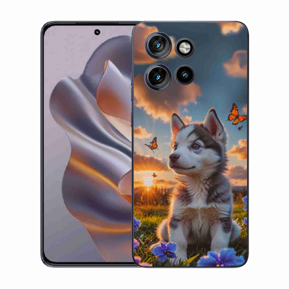 Gélový kryt mmCase na Motorola Edge 50 Neo - husky pri západe slnka