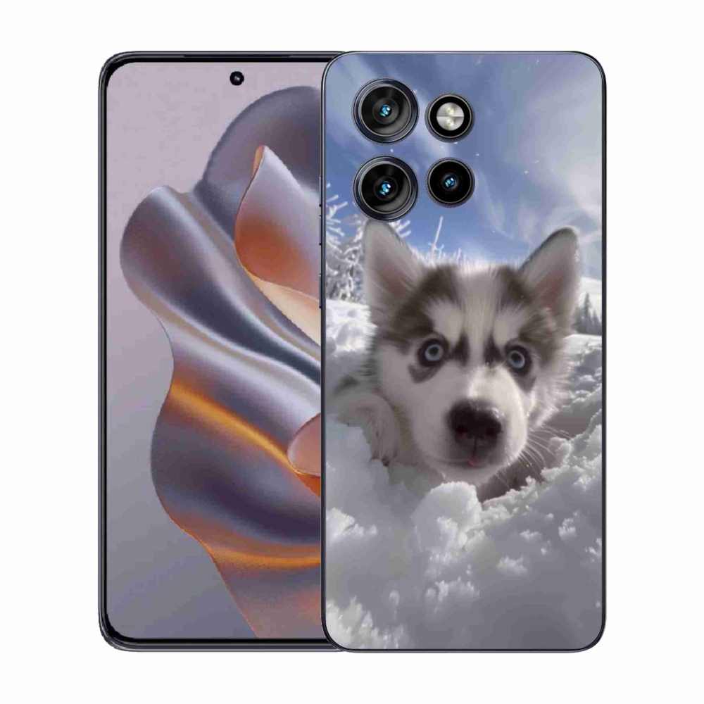 Gélový kryt mmCase na Motorola Edge 50 Neo - husky v snehu
