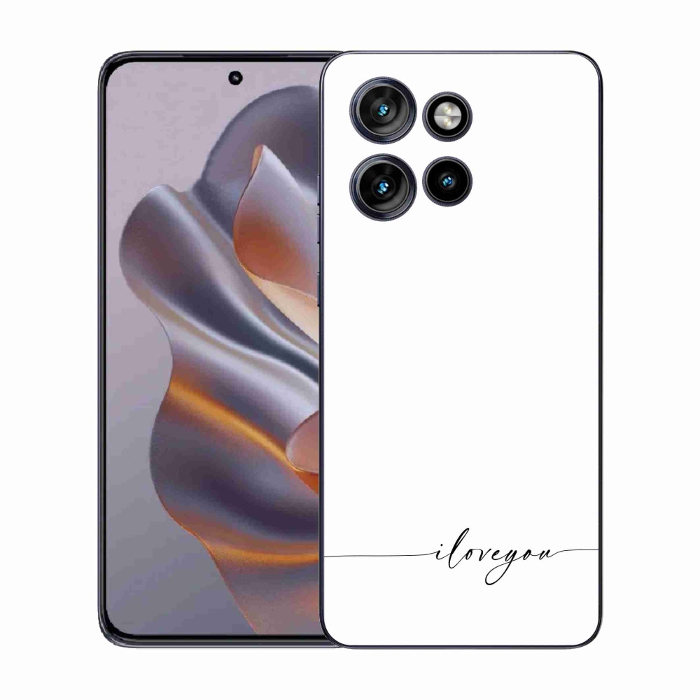 Gélový kryt mmCase na Motorola Edge 50 Neo - I love you biele pozadie
