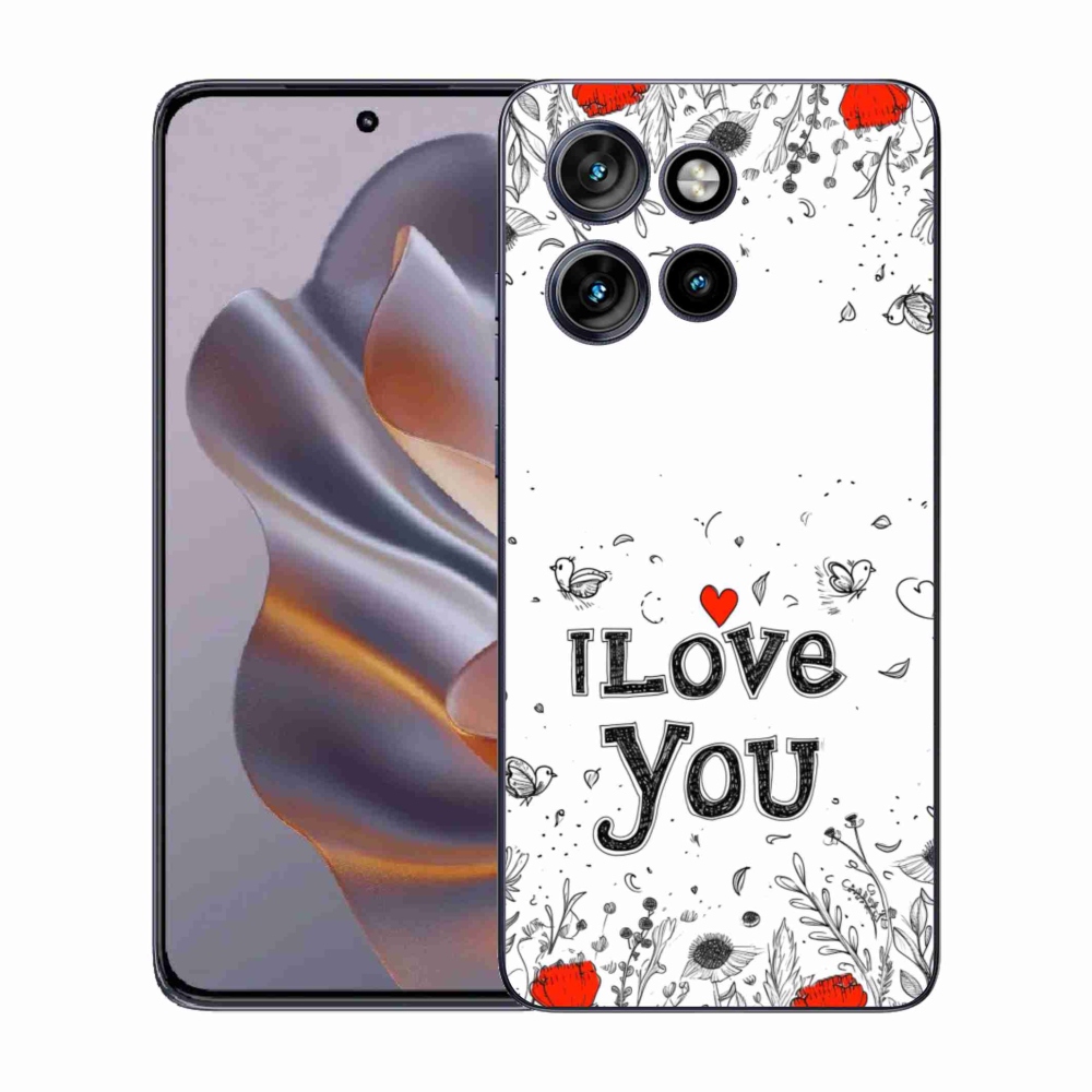Gélový kryt mmCase na Motorola Edge 50 Neo - I love you biele pozadie