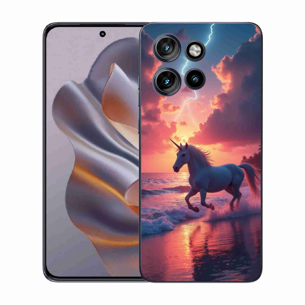 Gélový kryt mmCase na Motorola Edge 50 Neo - jednorožec na pláži