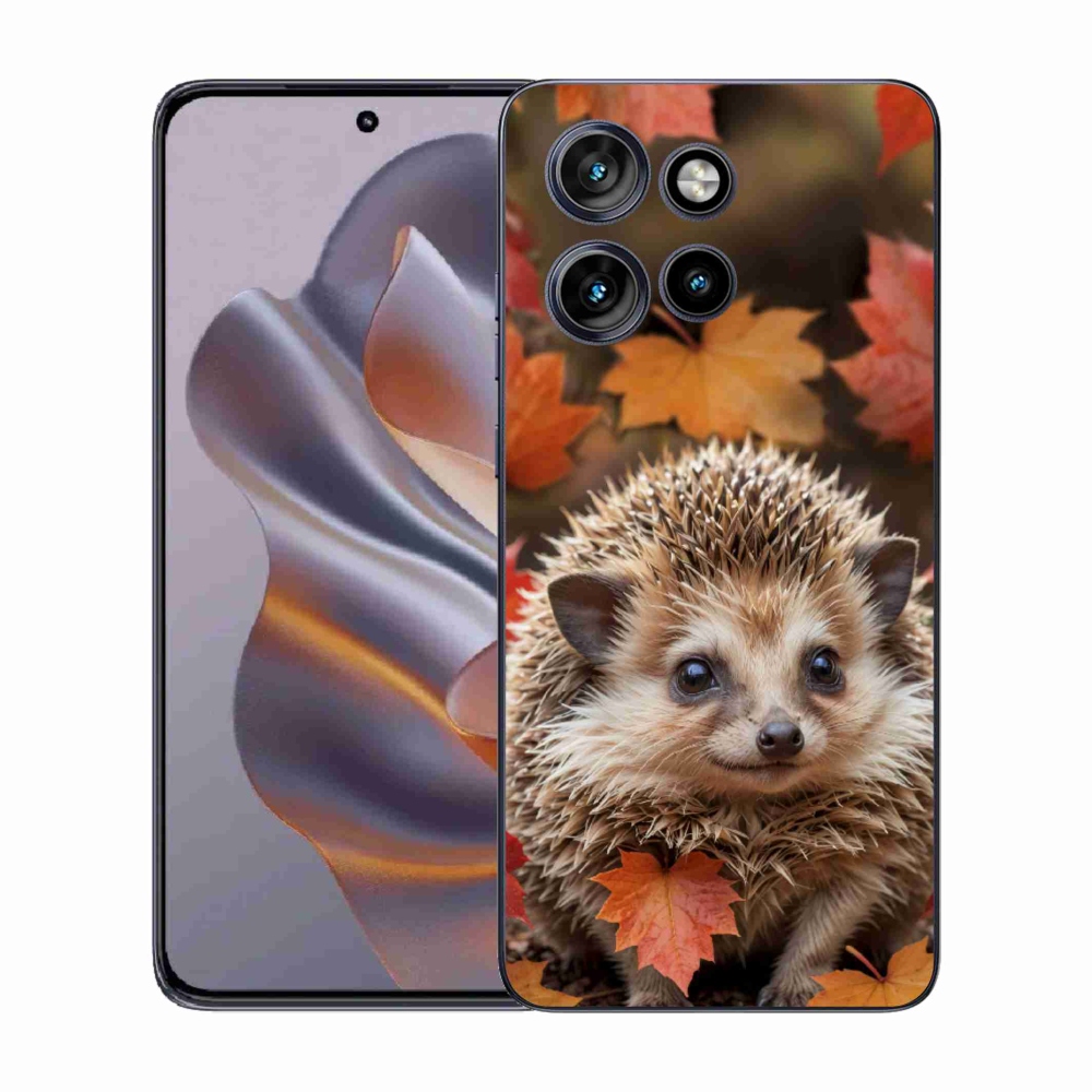 Gélový kryt mmCase na Motorola Edge 50 Neo - ježko v lístii