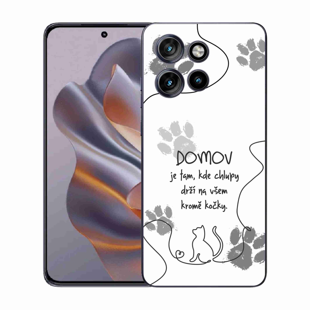 Gélový kryt mmCase na Motorola Edge 50 Neo - mačacie motív biele pozadie