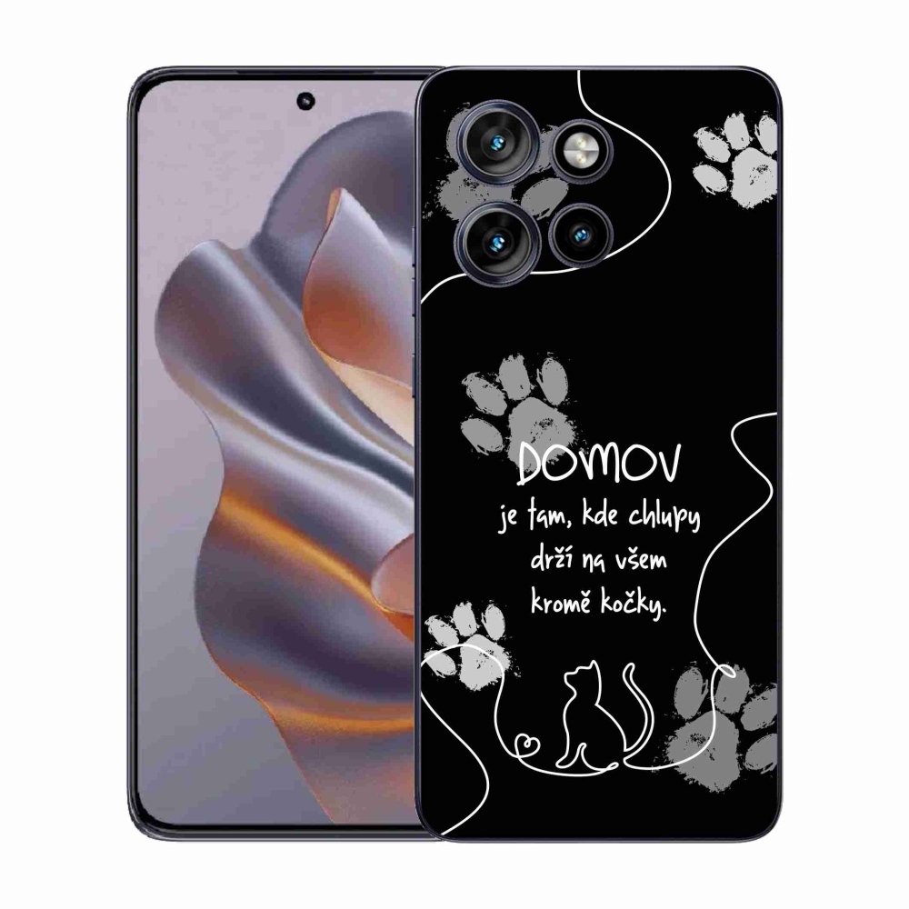 Gélový kryt mmCase na Motorola Edge 50 Neo - mačacie motív čierne pozadie
