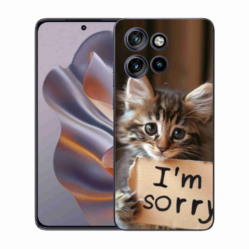 Gélový kryt mmCase na Motorola Edge 50 Neo - mačacie ospravedlnenie