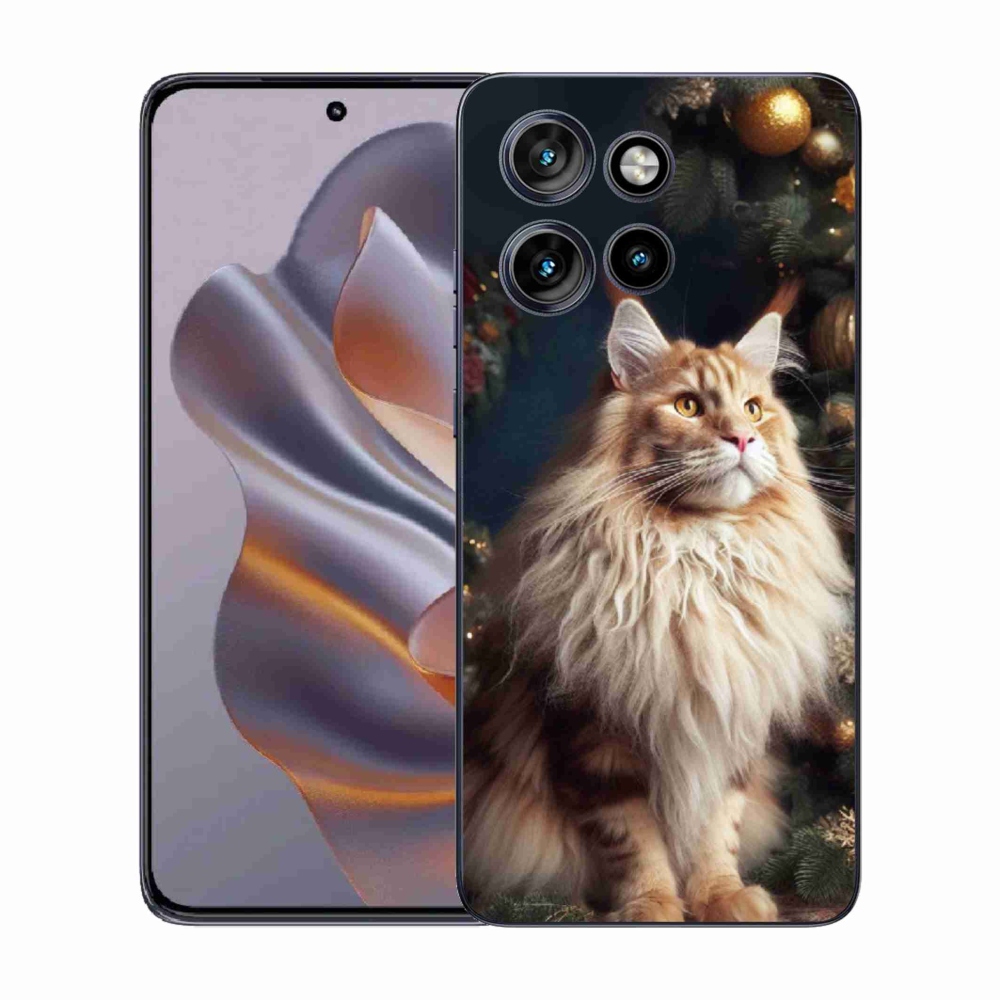 Gélový kryt mmCase na Motorola Edge 50 Neo - mačka pri stromčeku