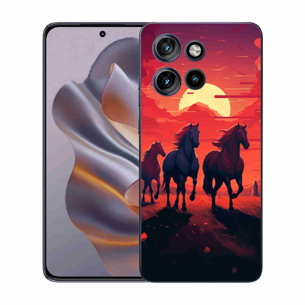 Gélový kryt mmCase na Motorola Edge 50 Neo - kone a západ slnka