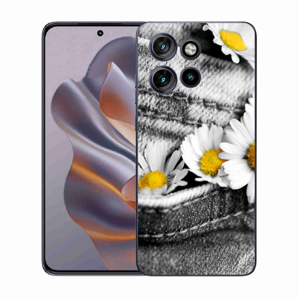 Gélový kryt mmCase na Motorola Edge 50 Neo - margaréty