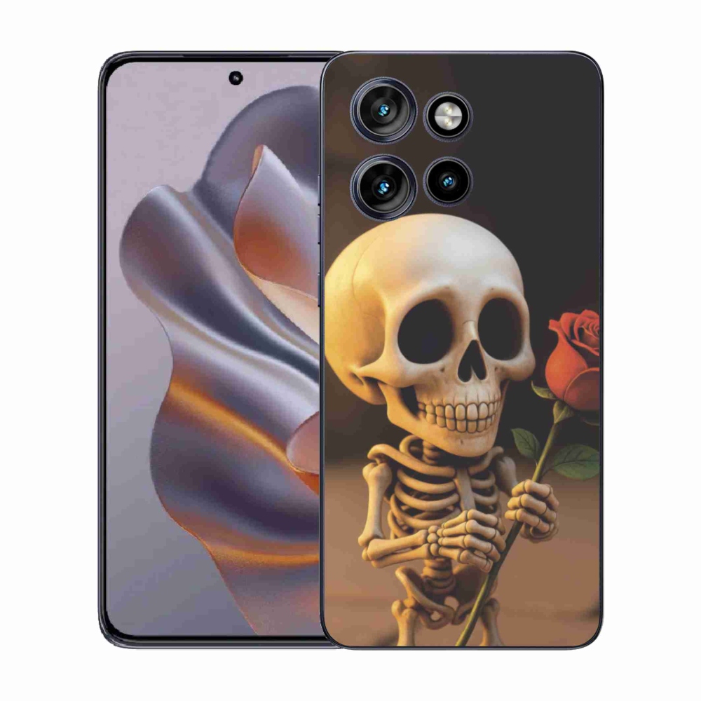 Gélový kryt mmCase na Motorola Edge 50 Neo - kostlivec s ružou