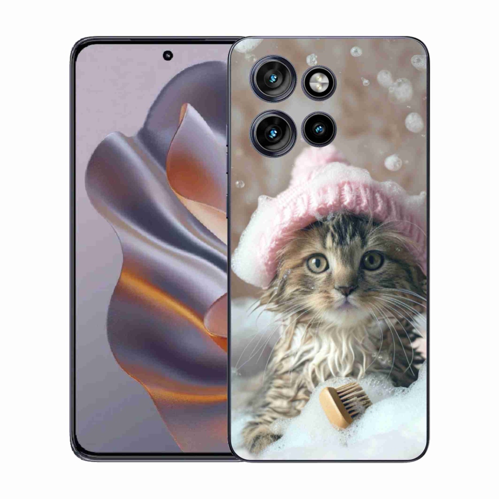 Gélový kryt mmCase na Motorola Edge 50 Neo - mačiatko a kúpeľ