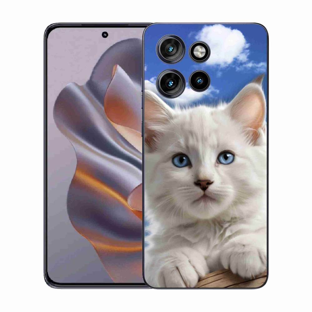 Gélový kryt mmCase na Motorola Edge 50 Neo - mačiatko a oblaky