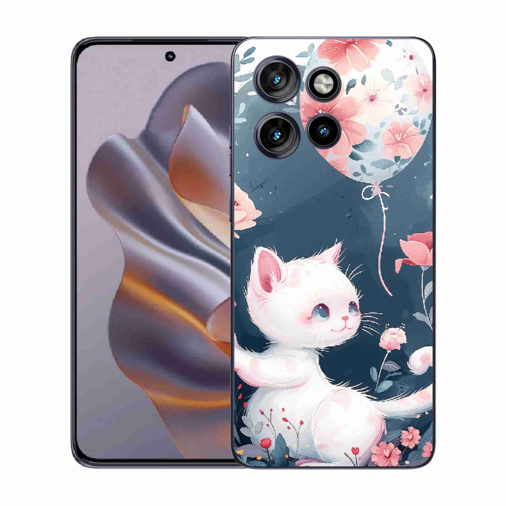 Gélový kryt mmCase na Motorola Edge 50 Neo - mačiatko s balónikom
