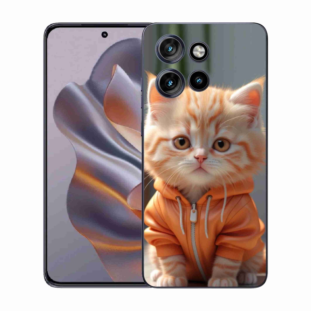 Gélový kryt mmCase na Motorola Edge 50 Neo - mačiatko v mikine