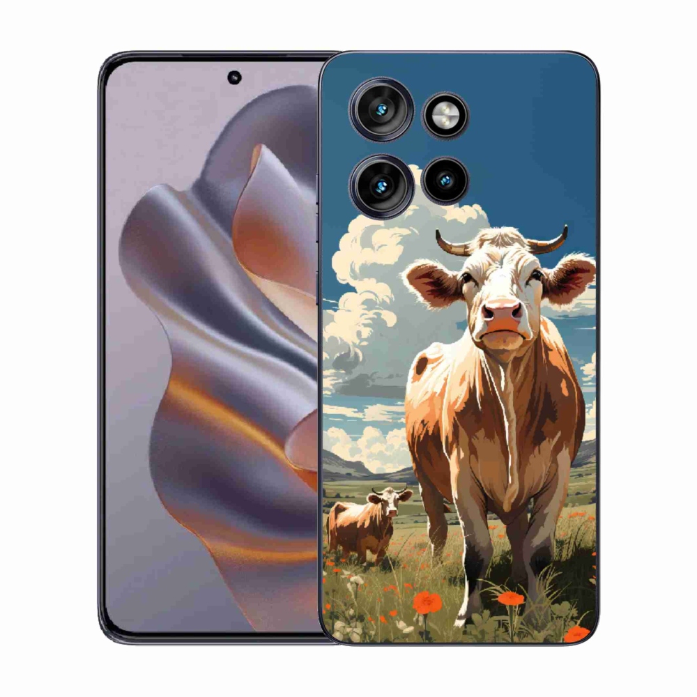 Gélový kryt mmCase na Motorola Edge 50 Neo - kravy na lúke