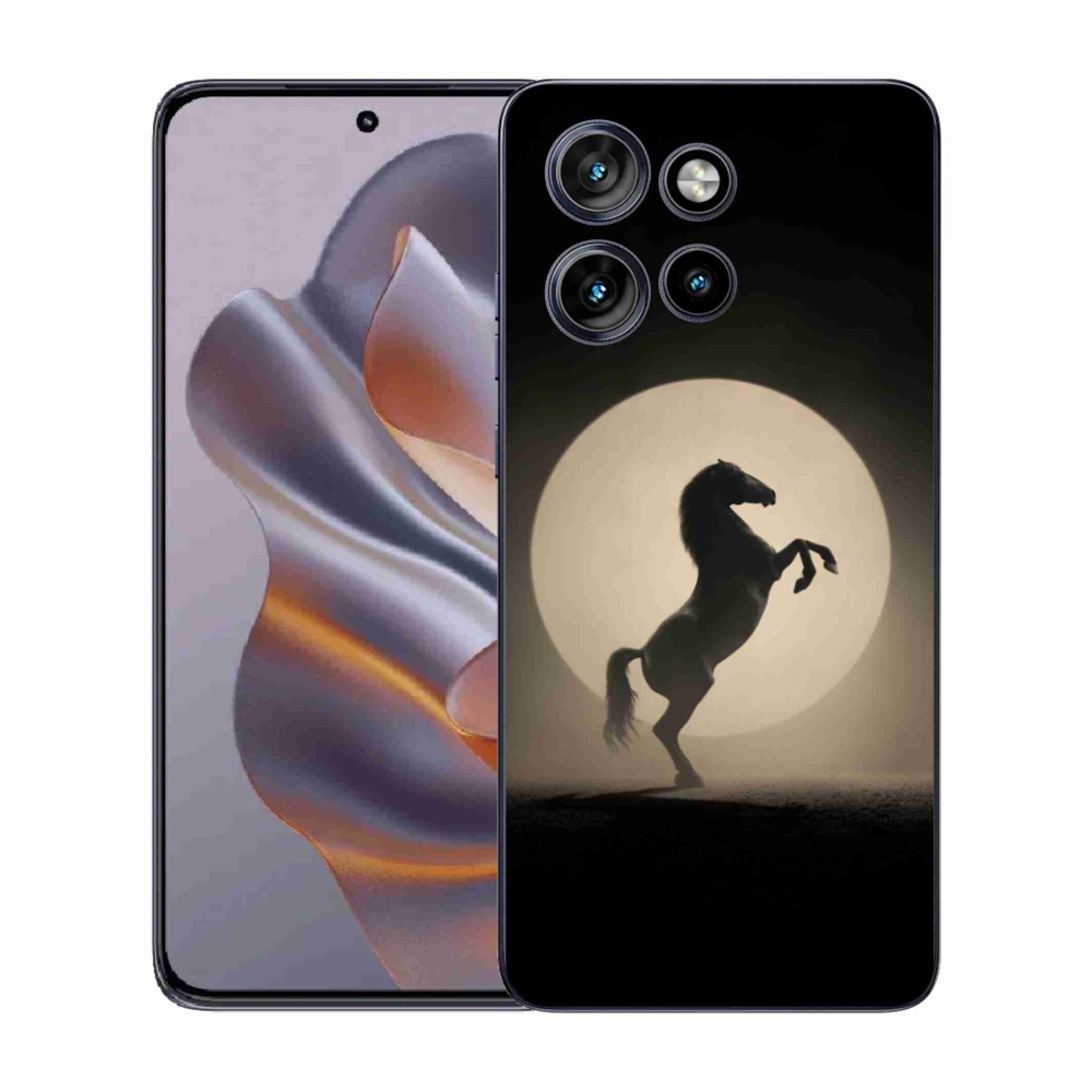 Gélový kryt mmCase na Motorola Edge 50 Neo - kôň v siluete