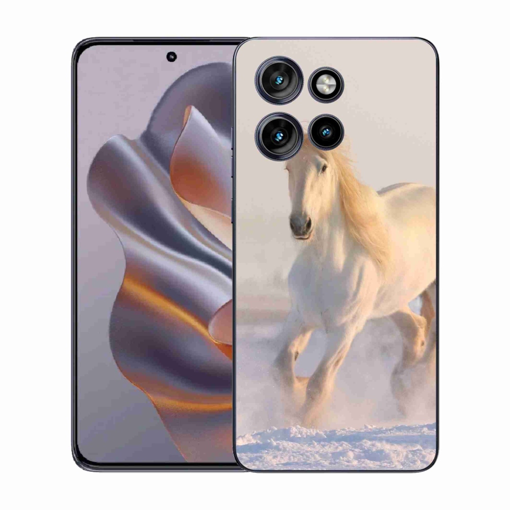 Gélový kryt mmCase na Motorola Edge 50 Neo - kôň v snehu