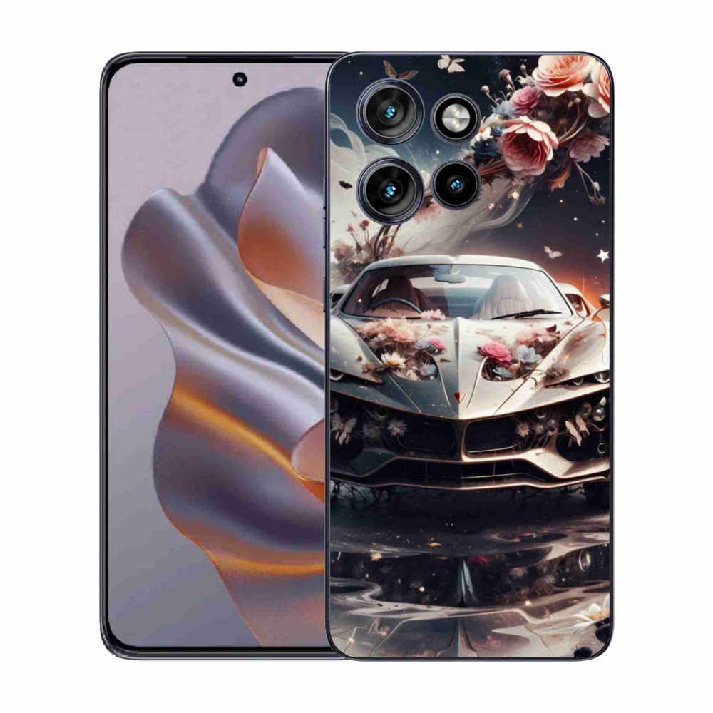 Gélový kryt mmCase na Motorola Edge 50 Neo - kvetinový športový automobil