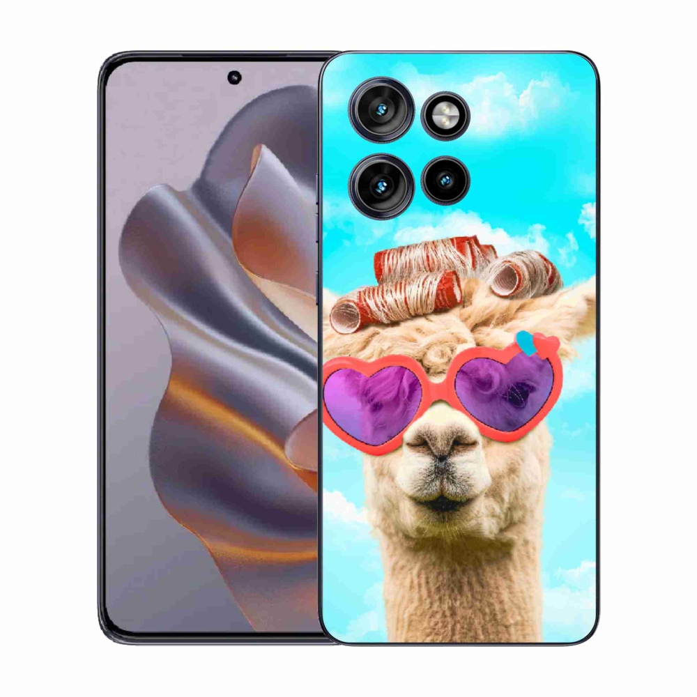 Gélový kryt mmCase na Motorola Edge 50 Neo - lama s okuliarmi