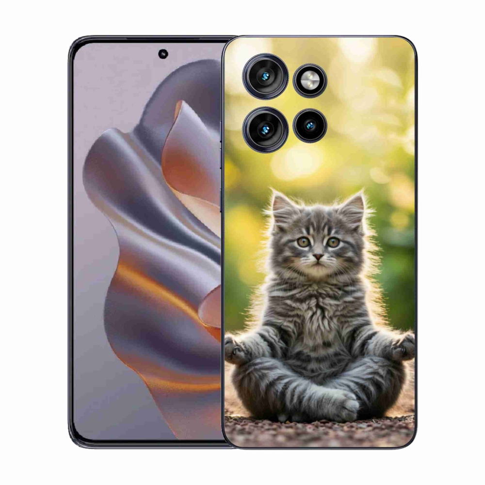 Gélový kryt mmCase na Motorola Edge 50 Neo - meditujúce mačiatko