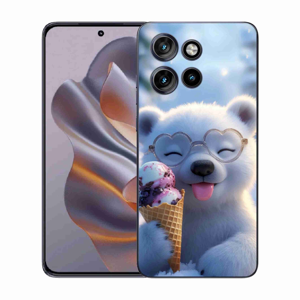 Gélový kryt mmCase na Motorola Edge 50 Neo - medvedík so zmrzlinou