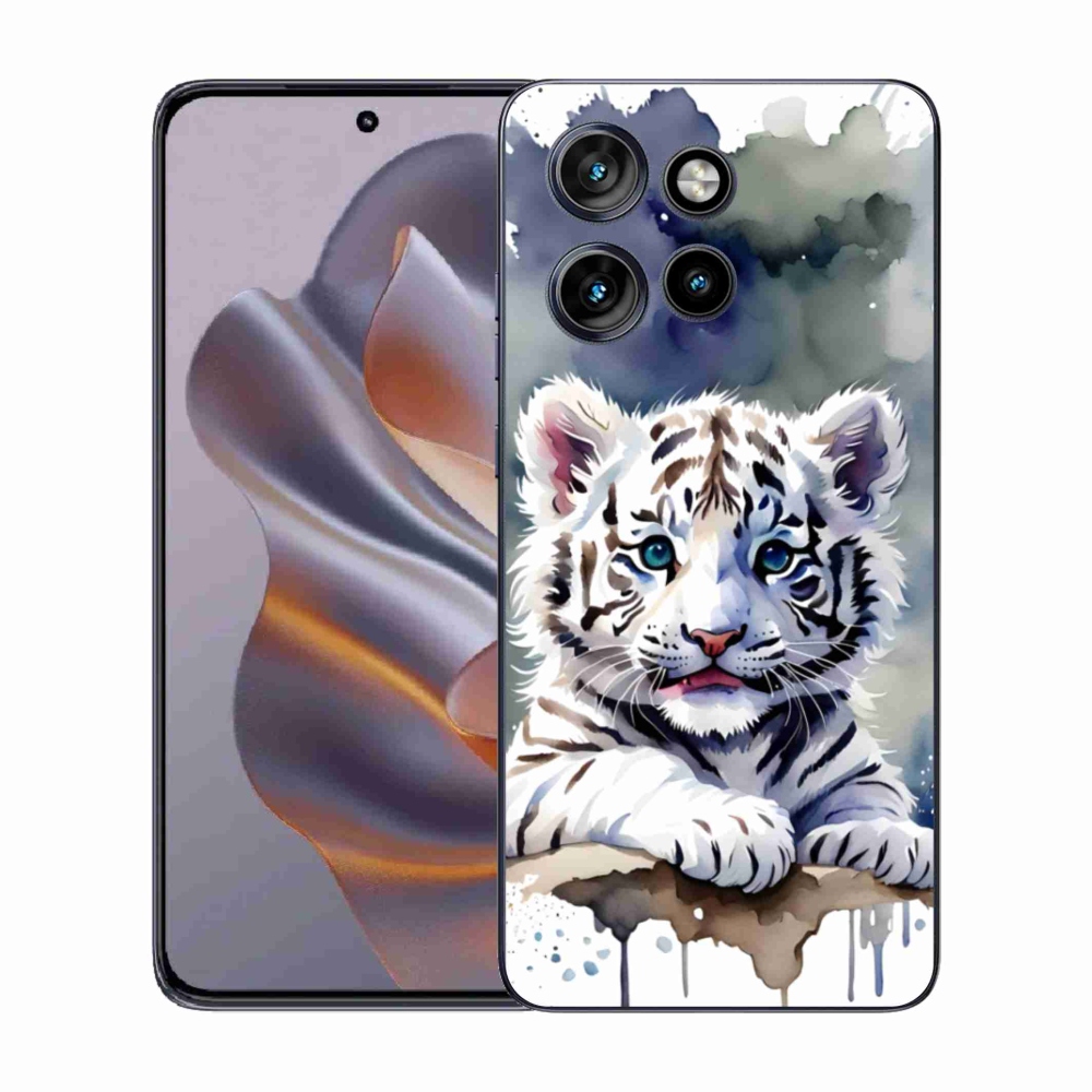 Gélový kryt mmCase na Motorola Edge 50 Neo - mláďa bieleho tigra