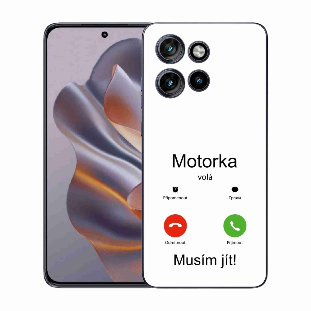 Gélový kryt mmCase na Motorola Edge 50 Neo - motorka volá biele pozadie