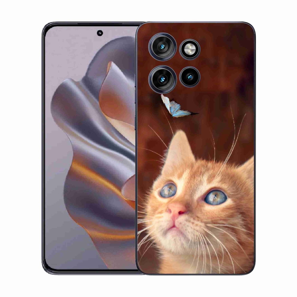 Gélový kryt mmCase na Motorola Edge 50 Neo - motýľ a mačiatko