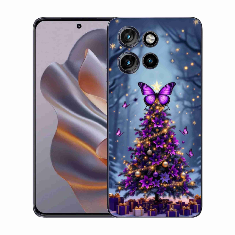 Gélový kryt mmCase na Motorola Edge 50 Neo - motýlí vianočný stromček