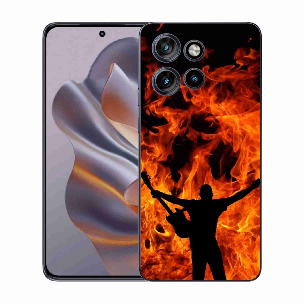 Gélový kryt mmCase na Motorola Edge 50 Neo - muzikant a oheň