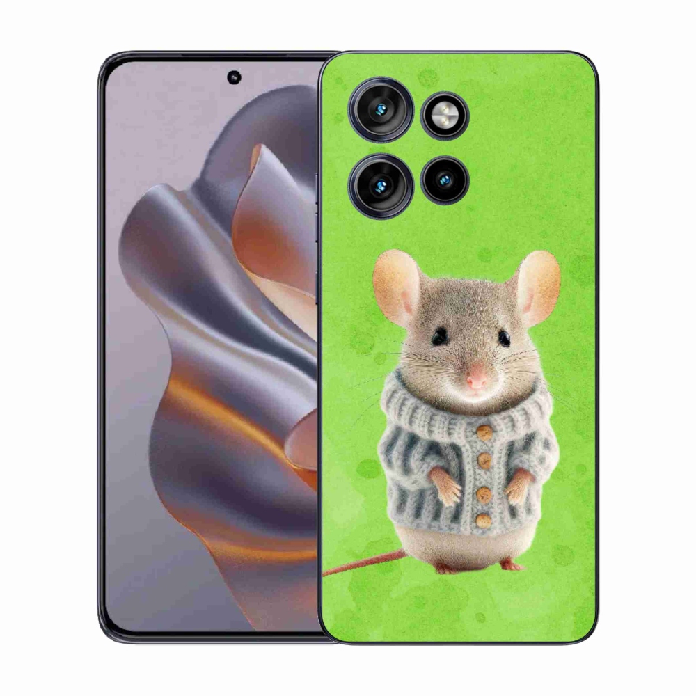 Gélový kryt mmCase na Motorola Edge 50 Neo - myška vo svetri
