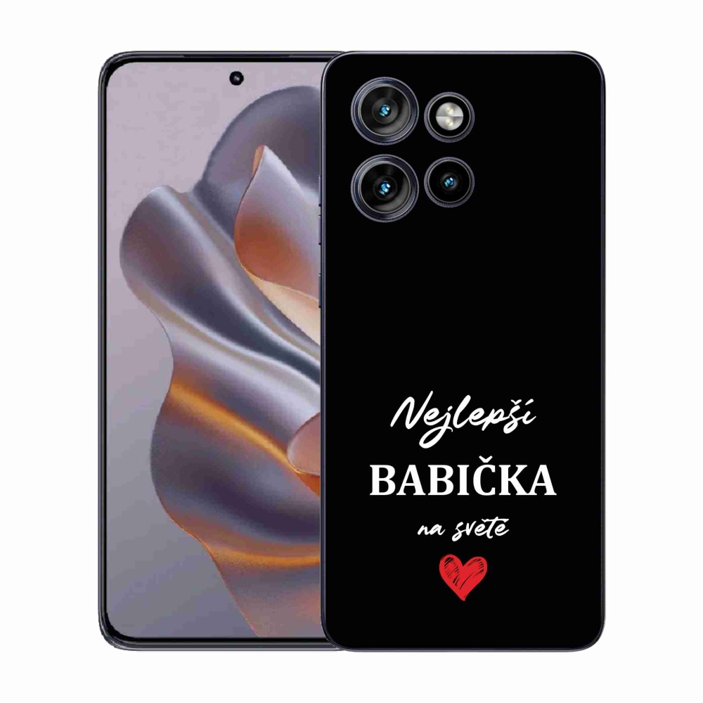 Gélový kryt mmCase na Motorola Edge 50 Neo - najlepšia babička 1 čierne pozadie