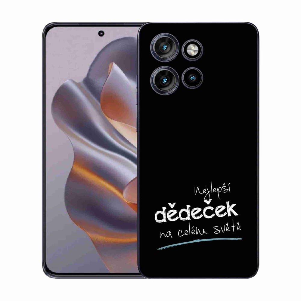 Gélový kryt mmCase na Motorola Edge 50 Neo - najlepší dedko 3 čierne pozadie
