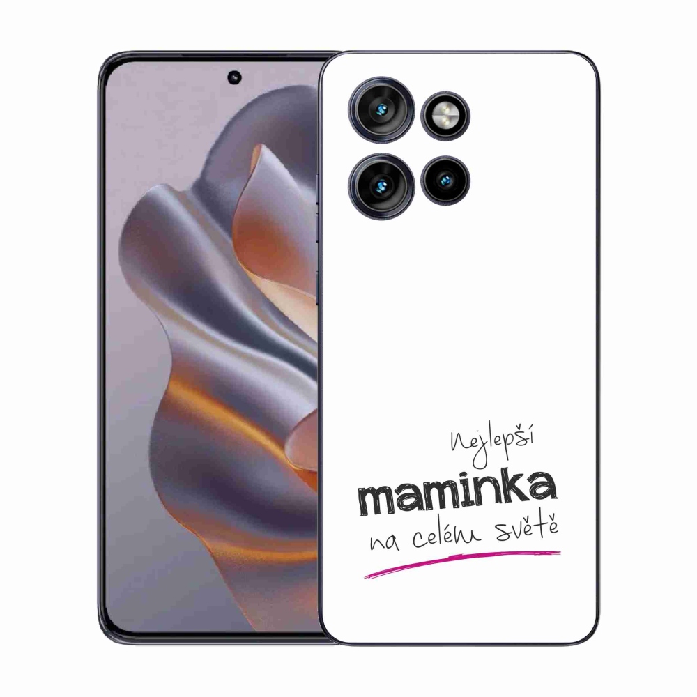 Gélový kryt mmCase na Motorola Edge 50 Neo - najlepšia mamička 4 biele pozadie