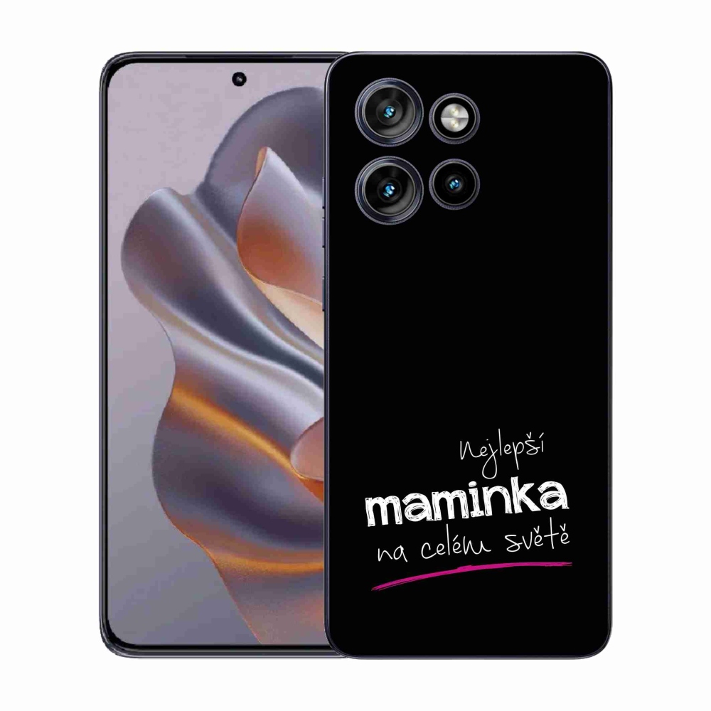 Gélový kryt mmCase na Motorola Edge 50 Neo - najlepšia mamička 4 čierne pozadie