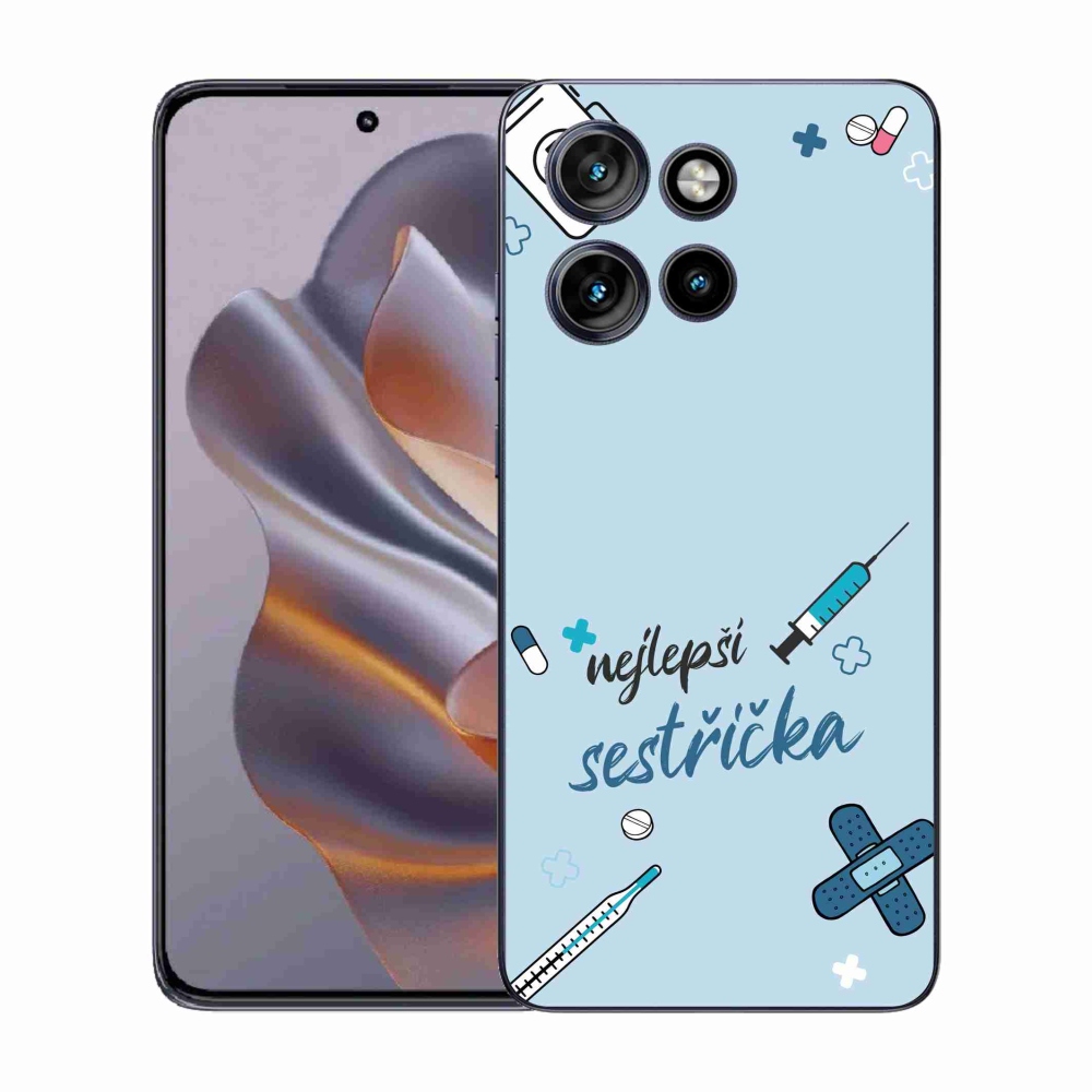 Gélový kryt mmCase na Motorola Edge 50 Neo - najlepšia sestrička modré pozadie