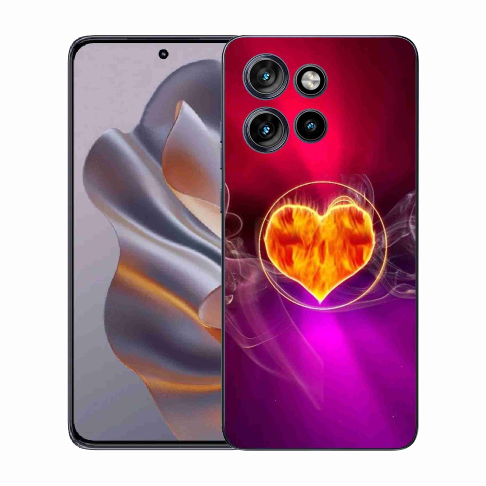 Gélový kryt mmCase na Motorola Edge 50 Neo - ohnivé srdce