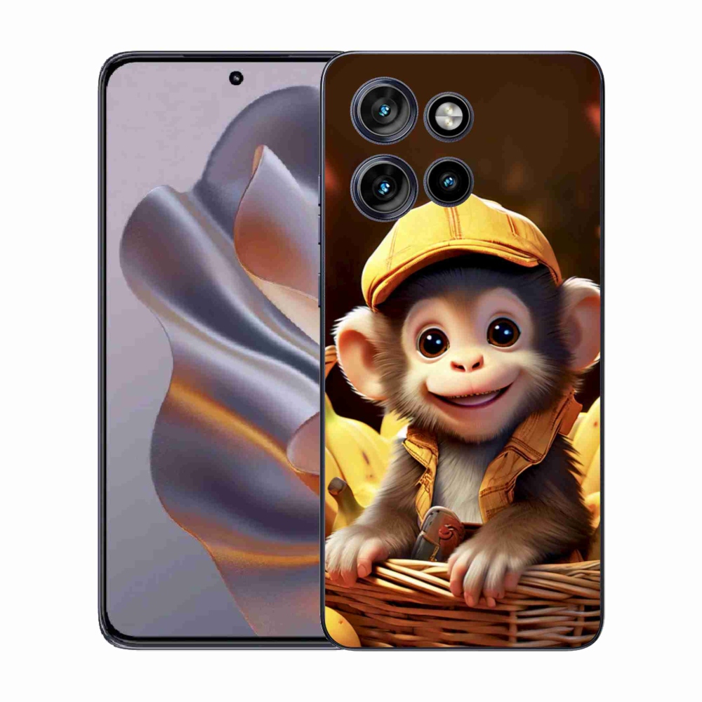 Gélový kryt mmCase na Motorola Edge 50 Neo - opice v košíku