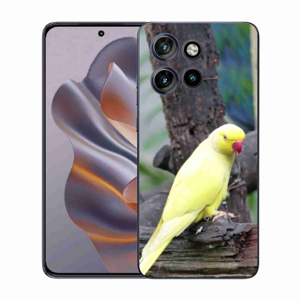 Gélový kryt mmCase na Motorola Edge 50 Neo - papagáj alexander žltý