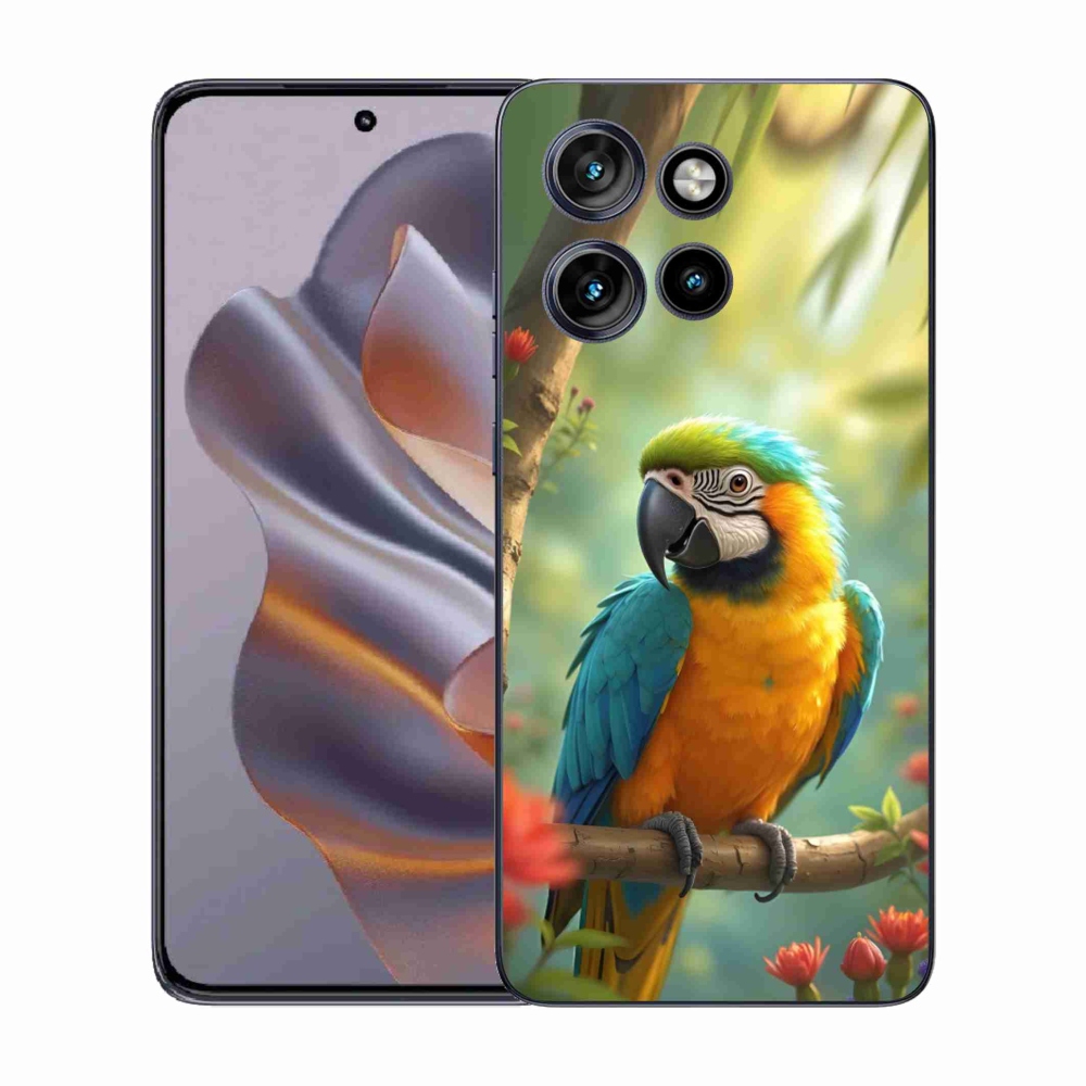 Gélový kryt mmCase na Motorola Edge 50 Neo - papagáj ara modrožltá