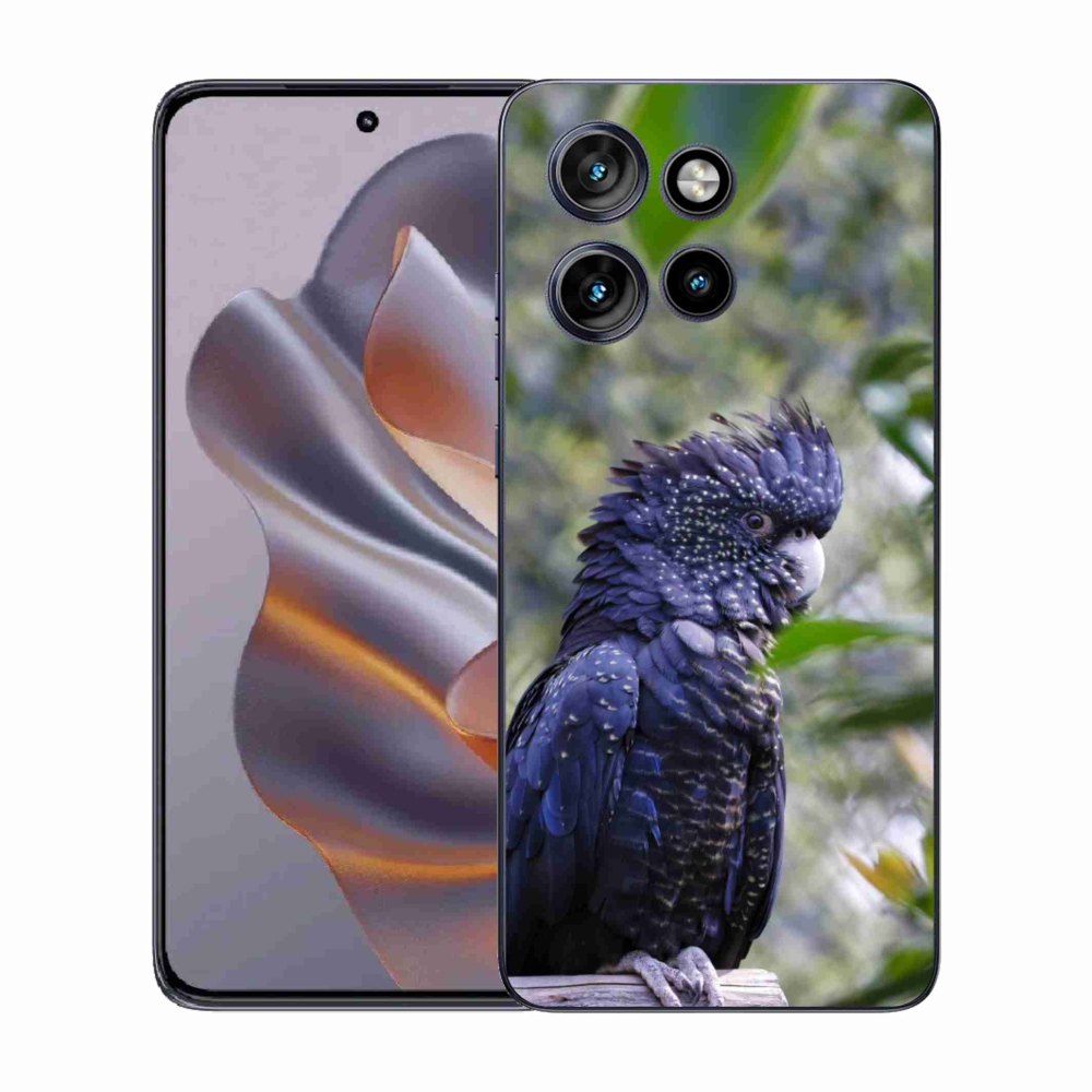 Gélový kryt mmCase na Motorola Edge 50 Neo - papagáj kakadu čierny