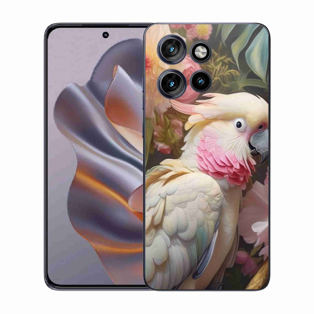 Gélový kryt mmCase na Motorola Edge 50 Neo - papagáj kakadu ružový 2
