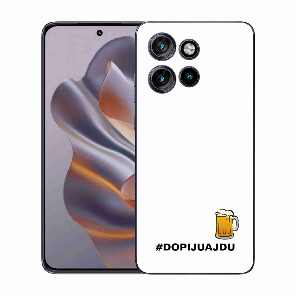 Gélový kryt mmCase na Motorola Edge 50 Neo - pivný motív 1 biele pozadie