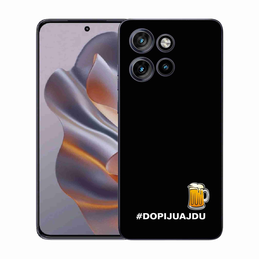 Gélový kryt mmCase na Motorola Edge 50 Neo - pivný motív 1 čierne pozadie